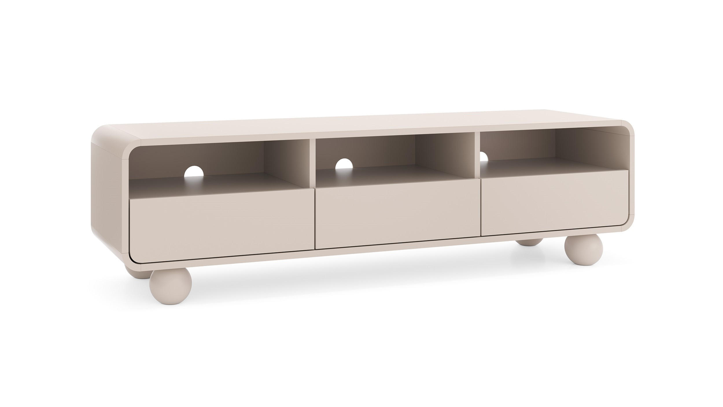 TV Lowboard 160 cm Boheme, Kaschmir, 3 Schubladen - Kaschmir, Holz (160/44/39cm) - Emporius