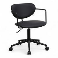 DREHSTUHL höhenverstellbar in Kunstleder Schwarz - Schwarz, Textil/Metall (54/71/57cm) - Furnhouse