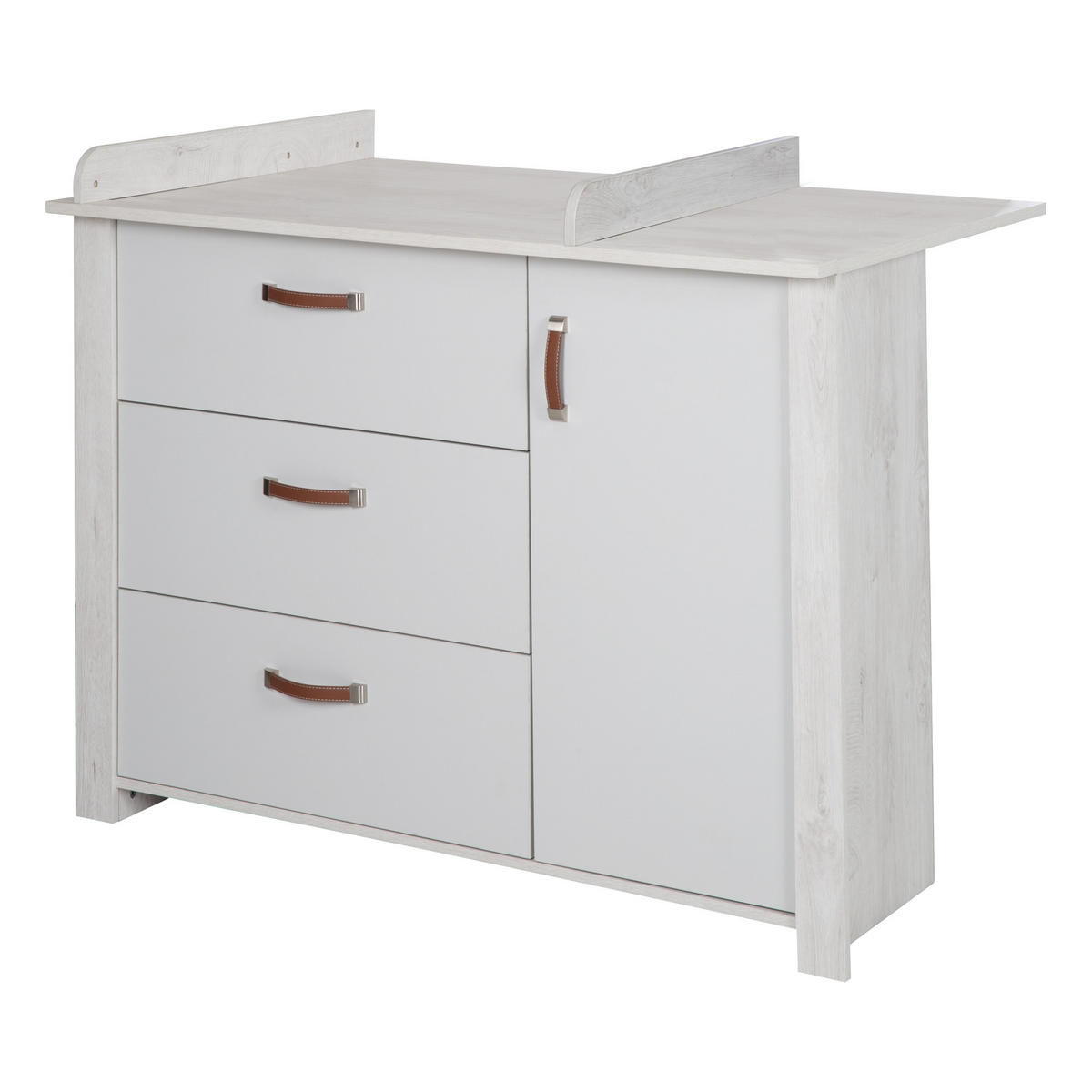 BABYZIMMER-SET Mila 3-teilig - Grau, Holzwerkstoff (135/190/142cm) - Roba