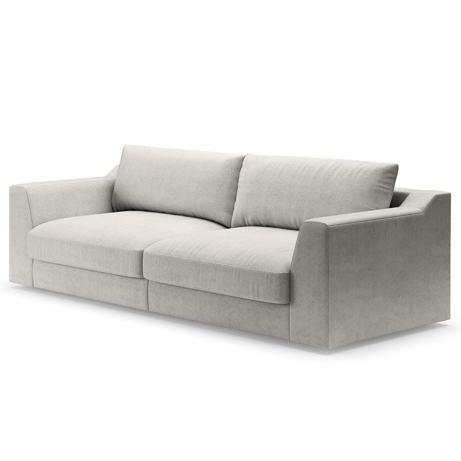 BIG-SOFA - Platinfarben/Grau, Kunststoff/Textil (274/90/112cm) - home24