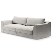 BIG-SOFA - Platinfarben/Grau, Kunststoff/Textil (274/90/112cm) - home24