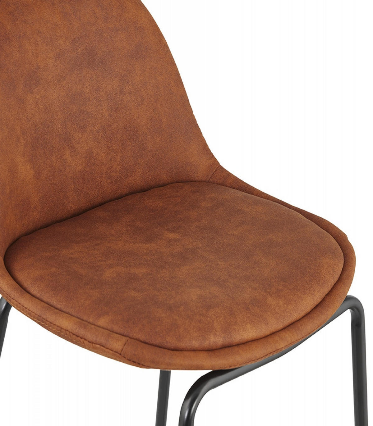 BARHOCKER mittelhoch mit Mikrofaser Sitz und Metallgestell GIRON, Braun 41x41x89 cm - Schwarz/Braun, Textil/Metall (41/89/41cm) - KADIMA DESIGN