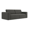 3-SITZER SOFA Samt Stoff Grau - Dunkelgrau/Schwarz, Kunststoff/Textil (224/80/103cm) - Makamii