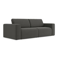 3-SITZER SOFA Samt Stoff Grau - Dunkelgrau/Schwarz, Kunststoff/Textil (224/80/103cm) - Makamii