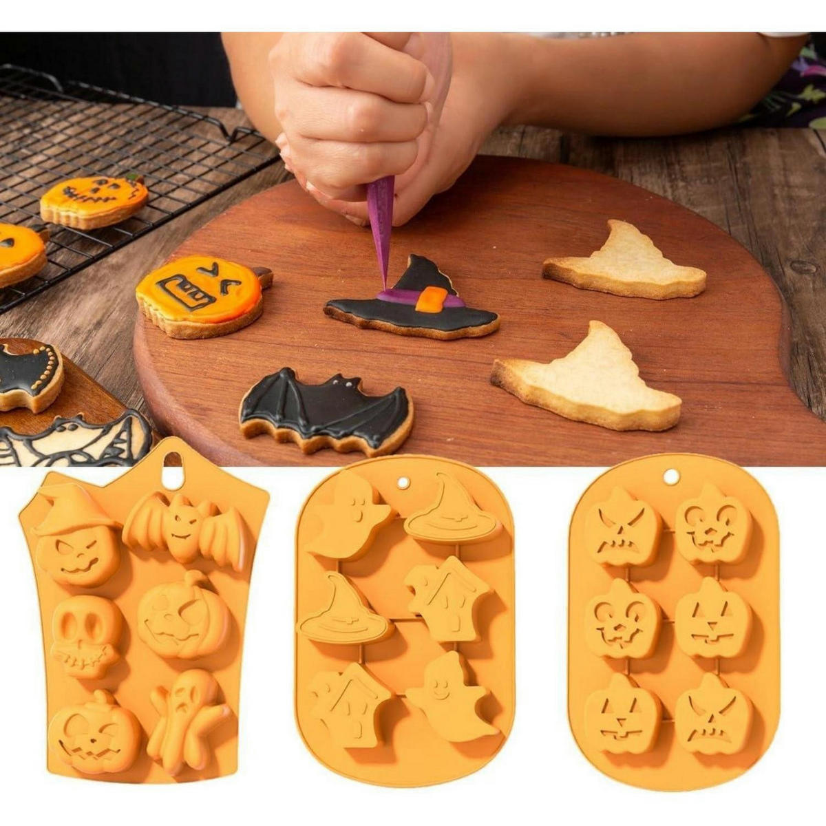 BACKFORM Set Halloween 3-teilig - Orange, Kunststoff