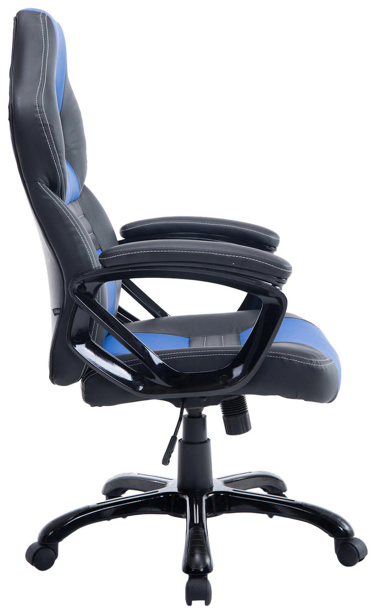 BÜROSTUHL Peso, Kunstleder Schwarz/Blau - Blau, Kunststoff/Textil (65/124/70cm) - TPFLiving