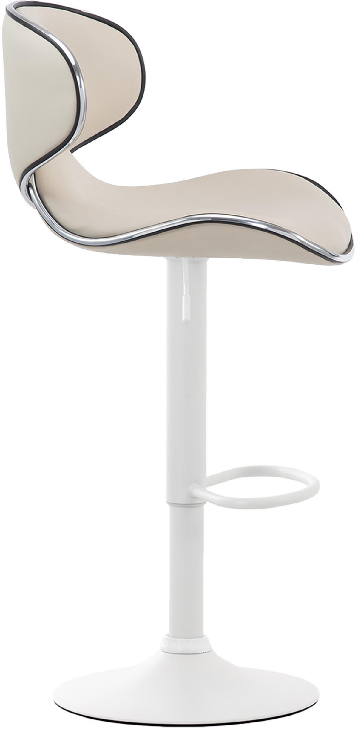 BARHOCKER 2er Set Las-Mallorcas Kunstleder weiß creme - Creme/Weiß, Kunststoff/Metall (46/108/49cm) - TPFLiving
