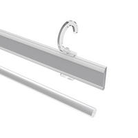 PANEELWAGEN MIT KLETTBAND und Öse für Rundrohre 16/20 mm Ø Easyclip 45 cm, Aluminium, Weiß - Weiß, Metall (2.9/6.1/45cm) - INTERDECO