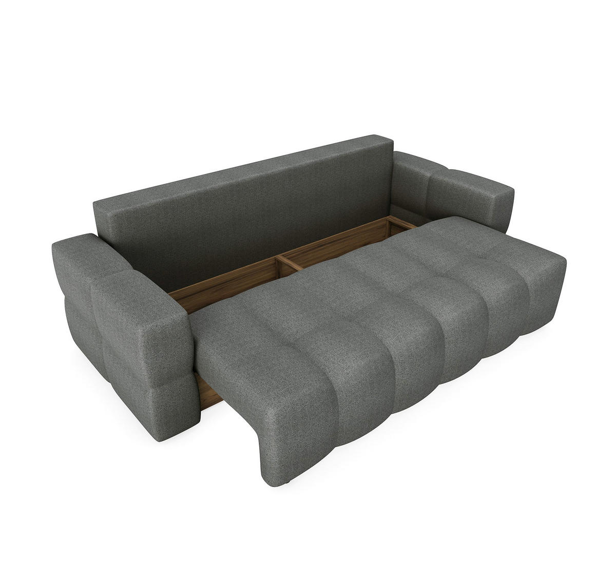 SCHLAFSOFA GERADE Rastergewebe Anthrazitgrau 247 CENTIMETERScm - Dunkelgrau/Anthrazit, Textil (247/90/102cm) - Sia Home