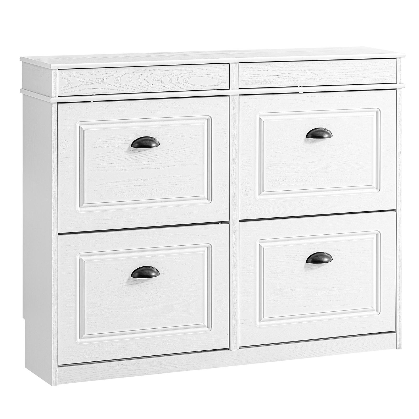 SCHUHSCHRANK Weiß - Weiß, Holzwerkstoff (103/82/23cm) - SoBuy