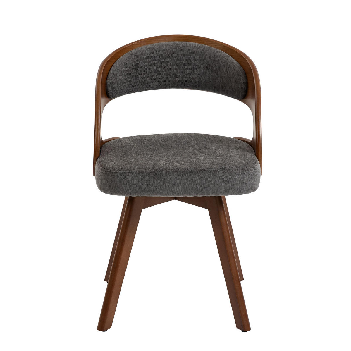 STUHL 2er-Set Esszimmerstuhl,360° drehbar,Massivholzrahmen,Leinenstoff,Grau - Grau, Holz (44/72/41cm) - LVHOM