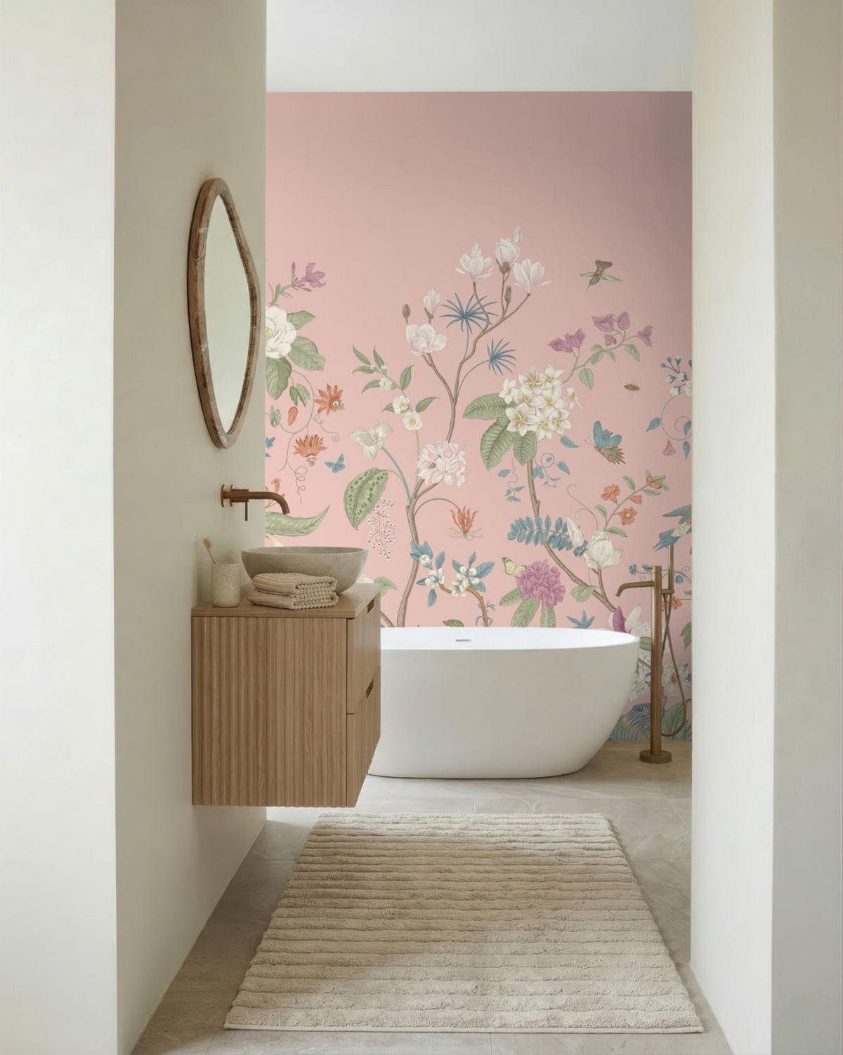 FOTOTAPETE Blumen 2.5 x 2.79 m - Pink, Papier (250/279cm) - ESTAhome