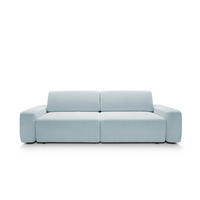 SOFA 4-Sitzer freistehend, Bettzeugcontainer, Polsterung aus PUR-Schaum, Stoff Raven, Schlaffunktion: 120x200 cm, Größe: 257x82x105 cm, Taube - Hellblau, Holz/Textil (257/82/105cm) - DomoHome