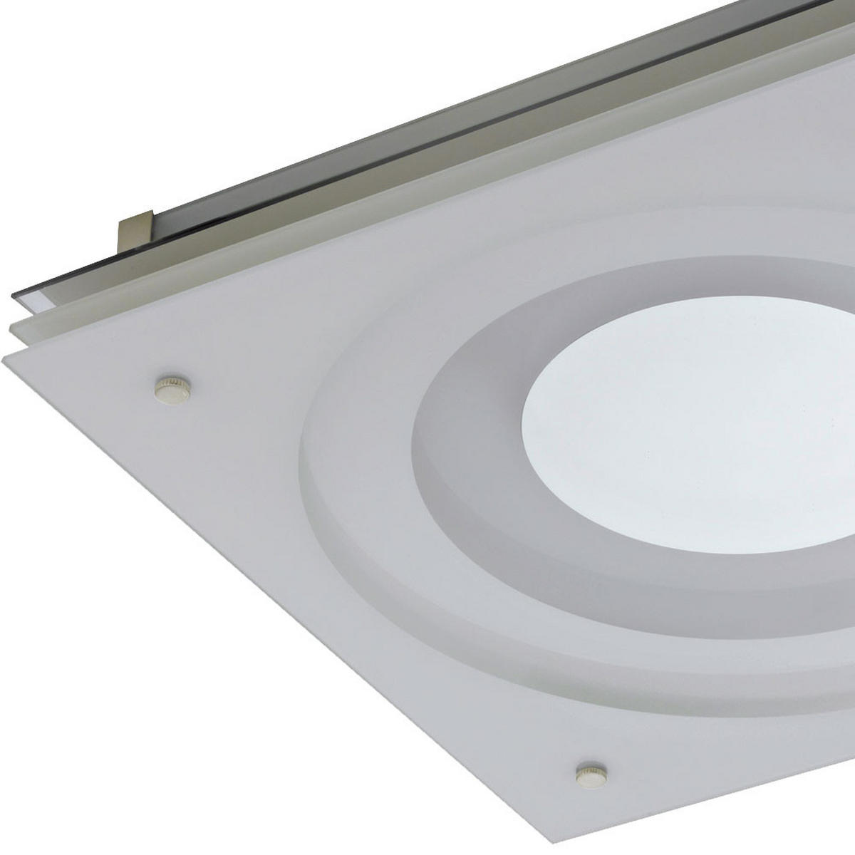 LED DECKENLEUCHTE Metall Glas Silber Weiß - Silberfarben, Glas (38/38/8.5cm)