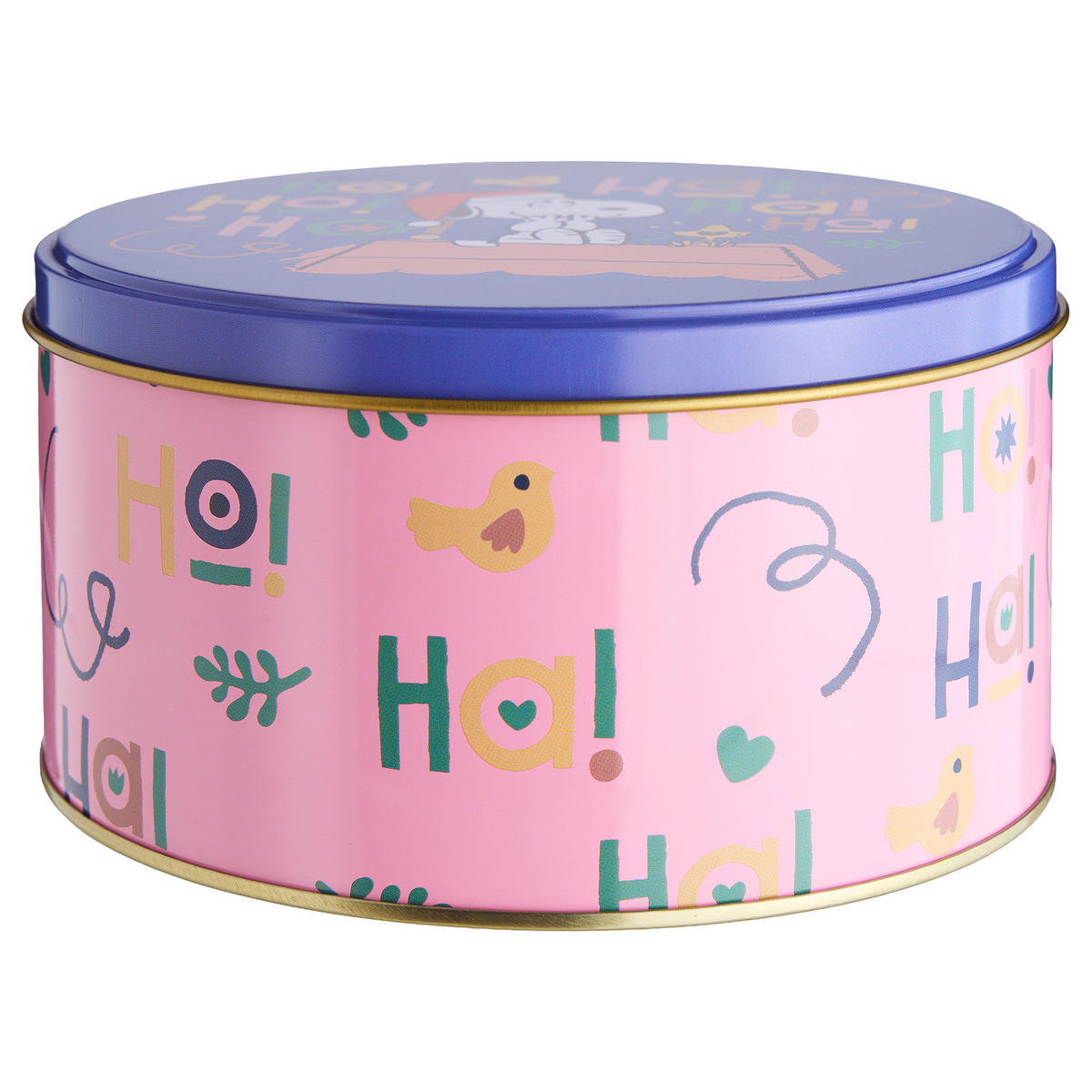 KEKSDOSE Peanuts HoHoHo - Blau/Pink, Metall (13/7/13cm) - Butlers