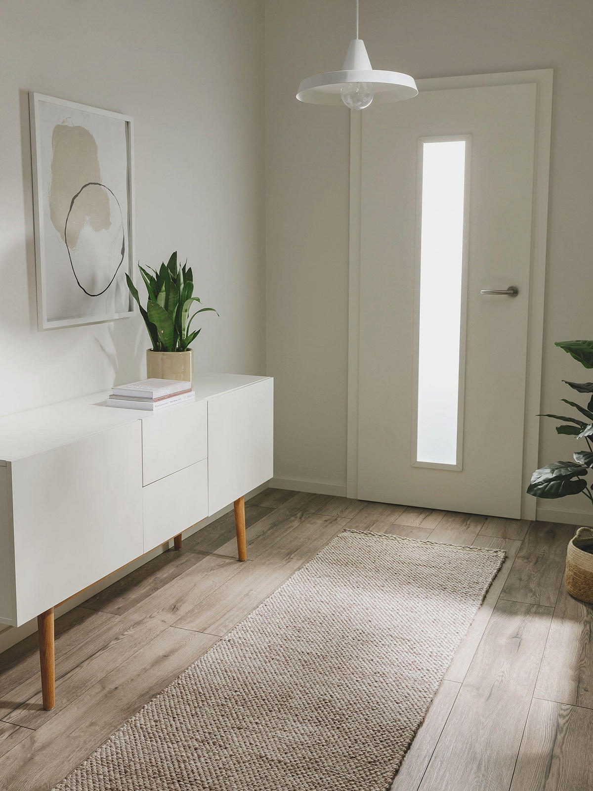 TEPPICH aus recyceltem Material Kiah Cream/Taupe 70x200 cm - Creme, Textil (70/200cm) - benuta Pure