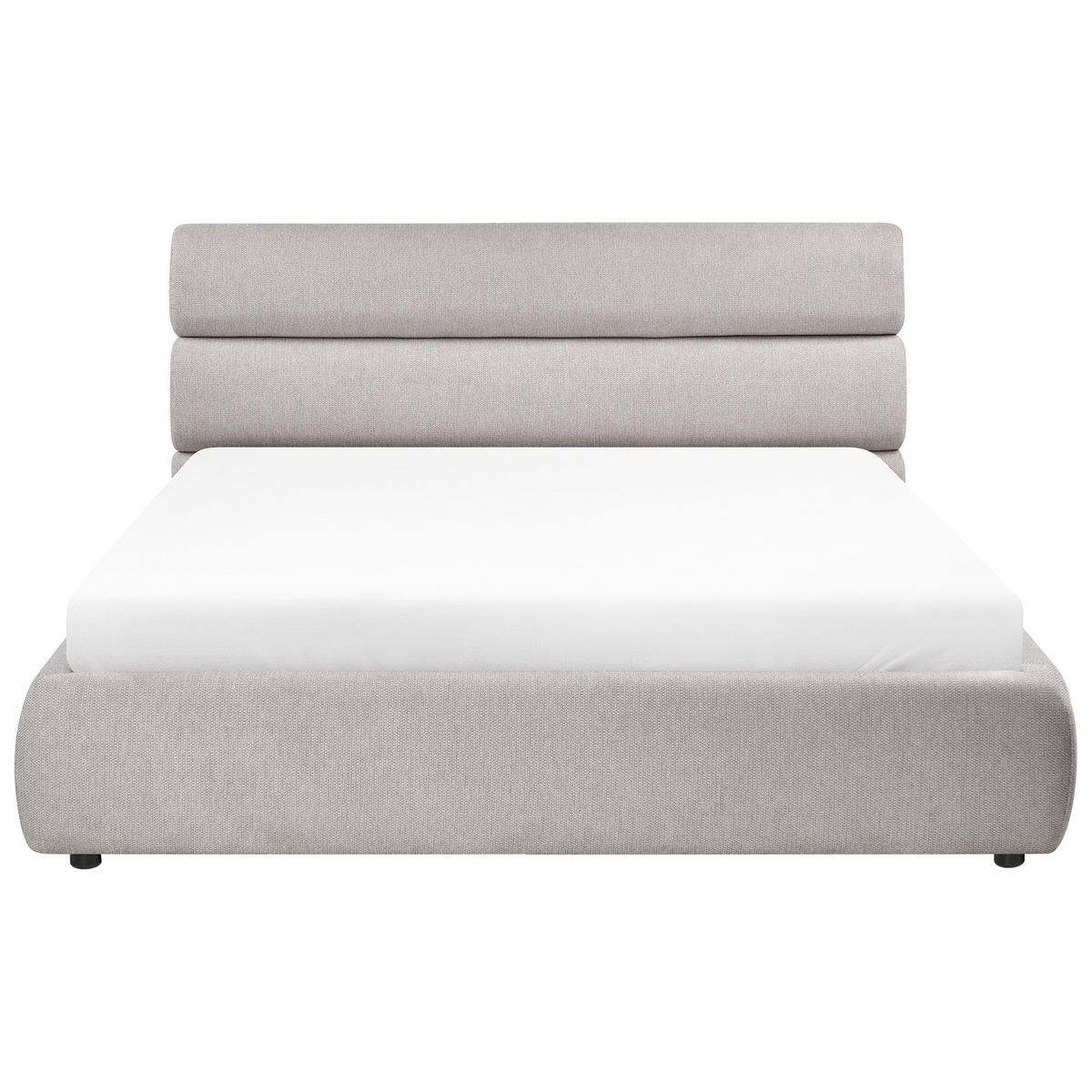 BETT mit Stauraum 180/200 cm Kunstleinen Grau Bonifacio - Grau, Textil (180/200cm) - Beliani