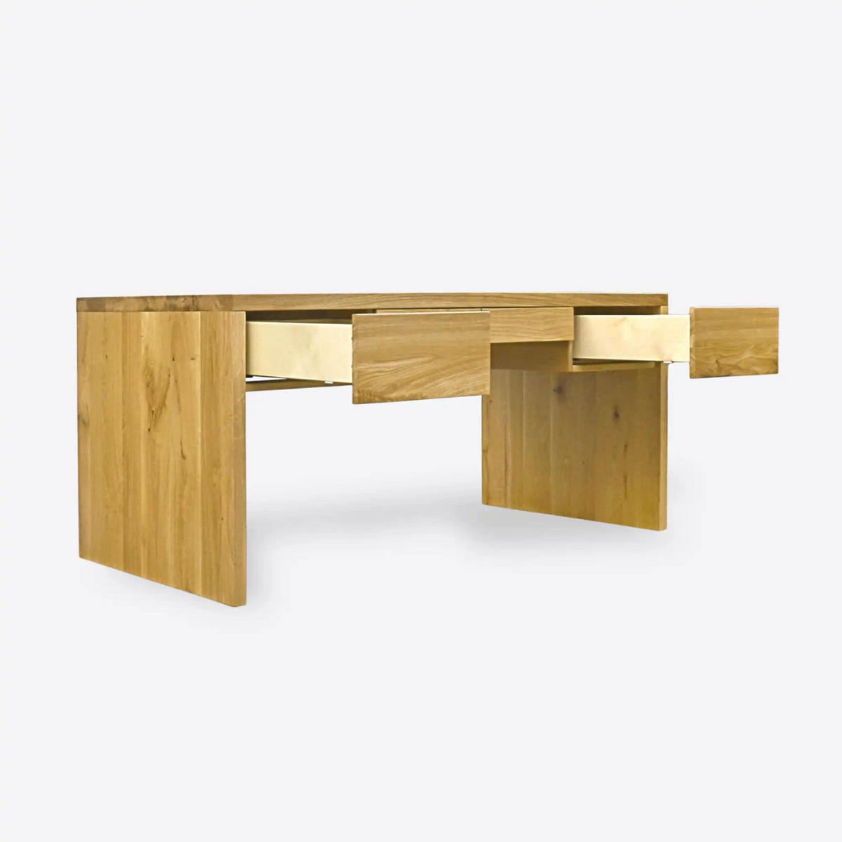 SCHREIBTISCH aus Eichenholz mit 4 Schubladen DAVOS - Eichefarben, Holz (75/170/75cm) - Rawood Furniture