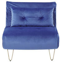 SCHLAFSOFA Samtstoff Marineblau Vestfold - Hellblau, Textil (85/81/78cm) - Beliani