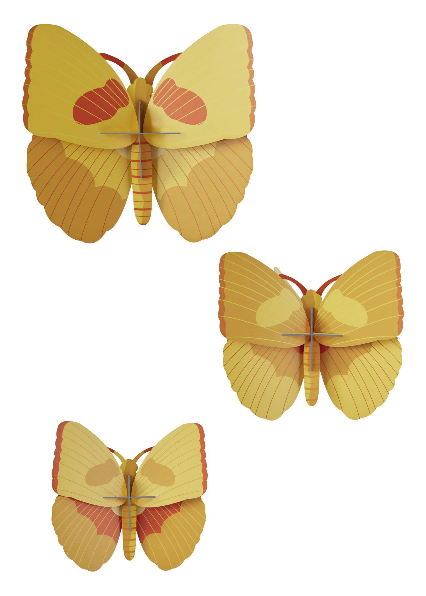 WANDDEKO Bernstein-Trio 7.5/16.5 cm - Multicolor, Wellpappe (7.5/16.5/17cm) - KUNSTLOFT