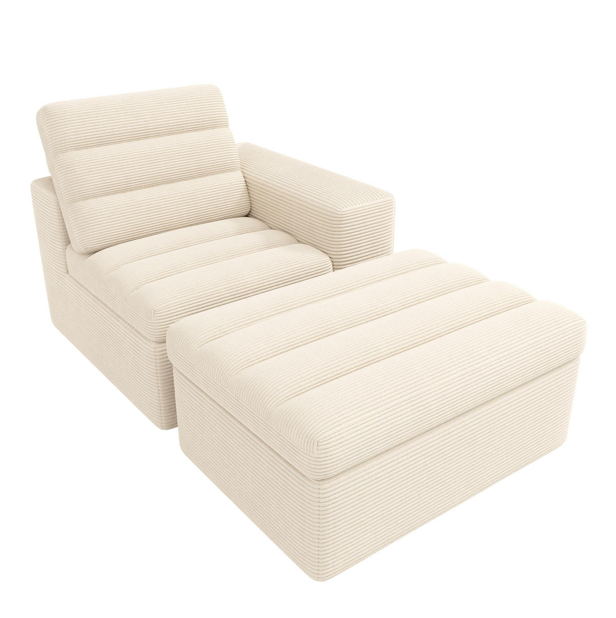 ECKSOFA 253/161/89 cm beige aus Cord mit modularer Form - Beige, Textil (161/253cm) - OKWISH