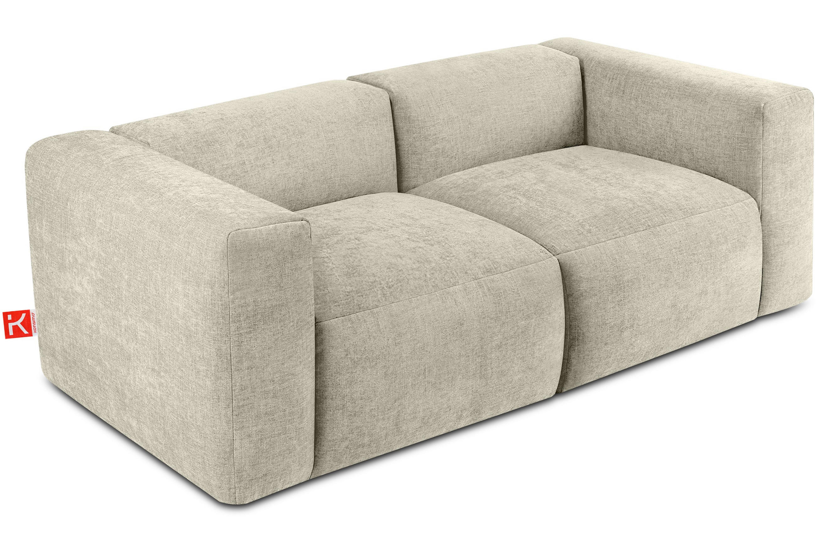 2-SITZER-MODULSOFA BUFFO mit extrem weicher und bequemer Sitzfläche, Gewebestoff, ecru - Ecru, Textil (210/73/96cm) - KONSIMO®