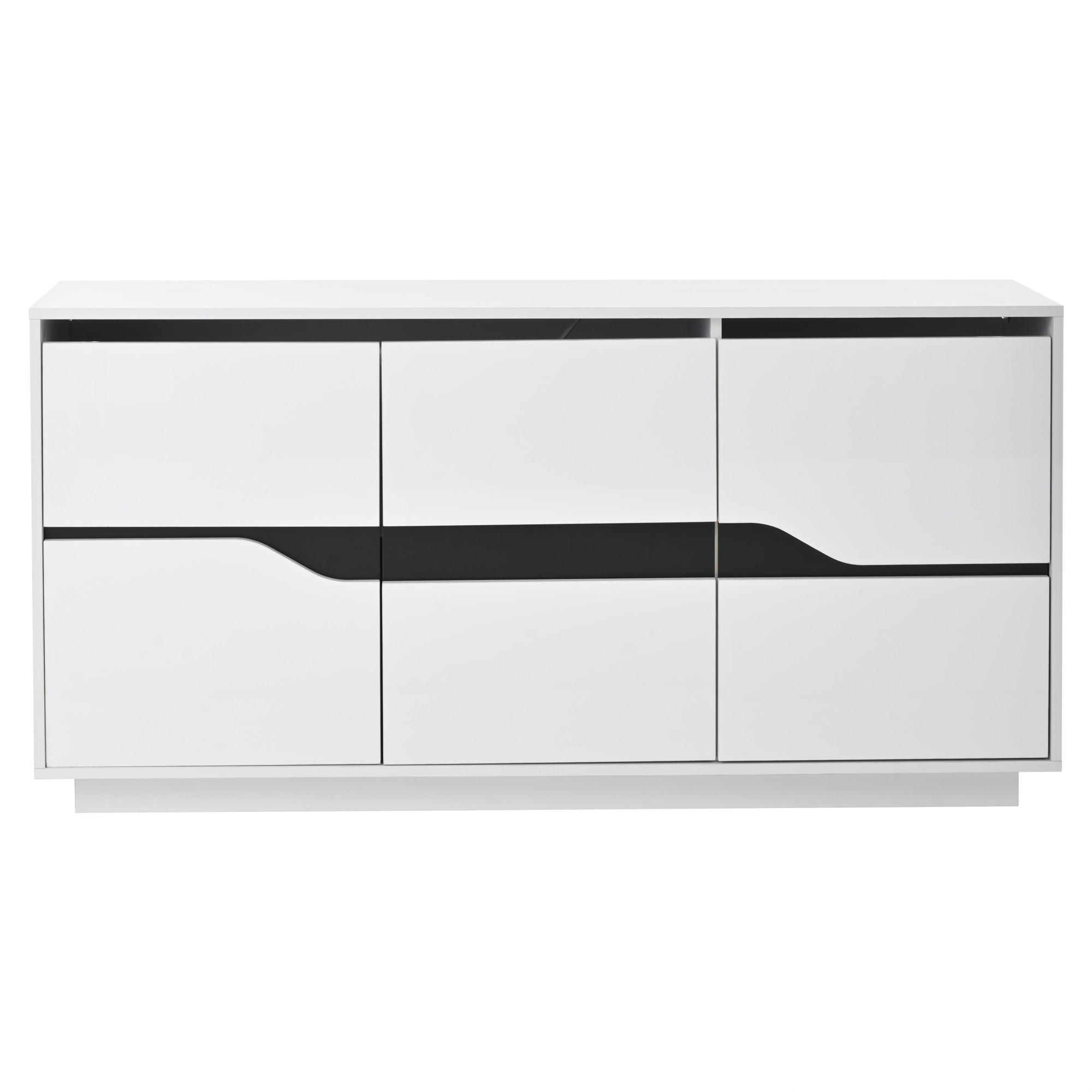 SIDEBOARD Weiß, Schwarz 140/40/70 cm - Weiß, Holzwerkstoff (140/70/40cm) - PANGIVO