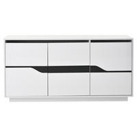 SIDEBOARD Weiß, Schwarz 140/40/70 cm - Weiß, Holzwerkstoff (140/70/40cm) - PANGIVO