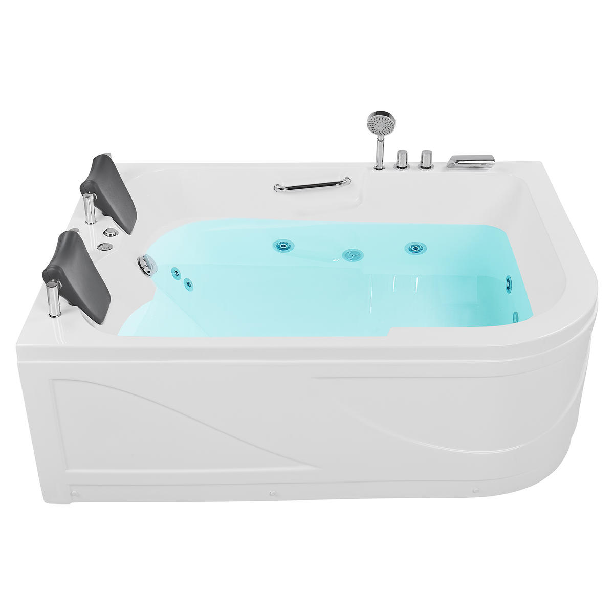 WHIRLPOOL BADEWANNE mit LED 119x170x59 cm weiß Bayamo - Weiß, Kunststoff (119/59/170cm) - Beliani