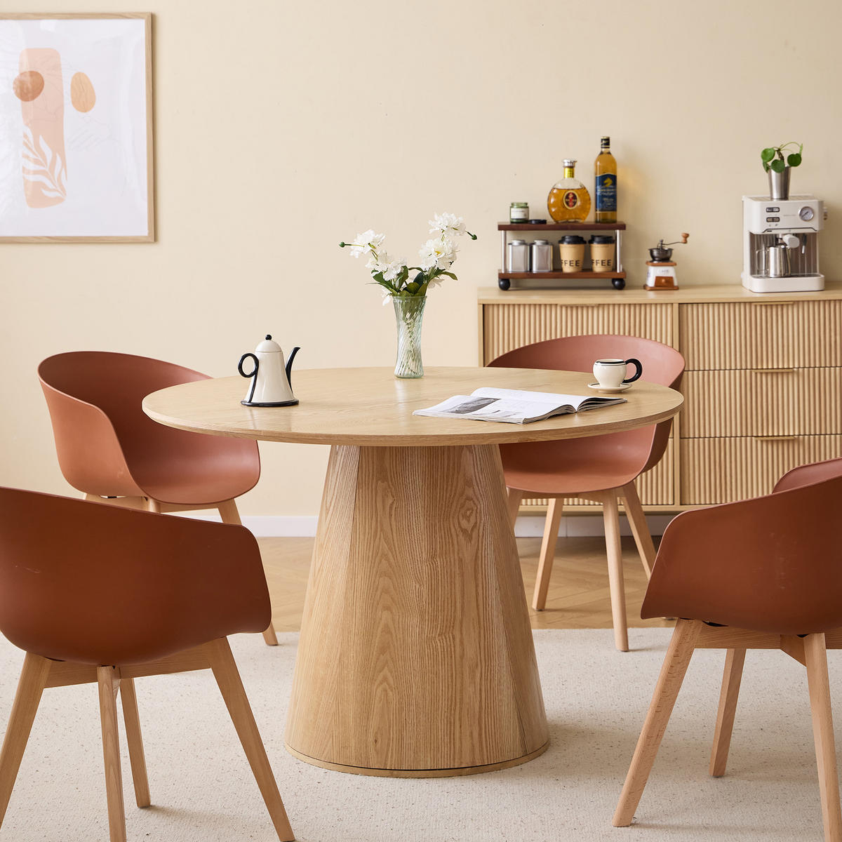 ESSTISCH Rund Braun 120 x 120 x 75 (cm) - Braun, Holz (120/120/78cm) - Nordlys