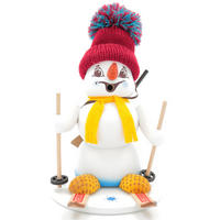 RAUCHFIGUR Schneemann Weiß Biathlon 19 cm - Multicolor, Holz (15/19/0.1cm)