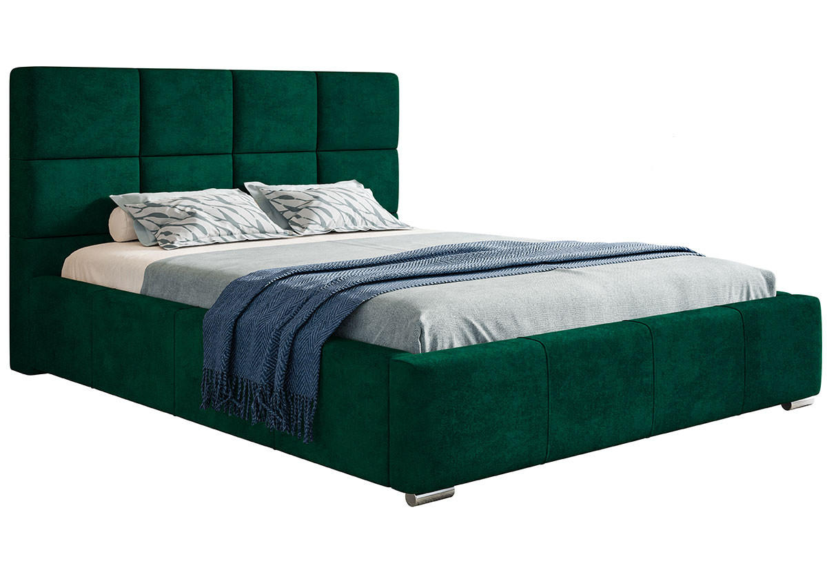 BETT Butelgrün BEN 7 Gepolstert Mit Bettkasten 90x200 cm - Grün, Textil (90/200cm) - Sepro Meble