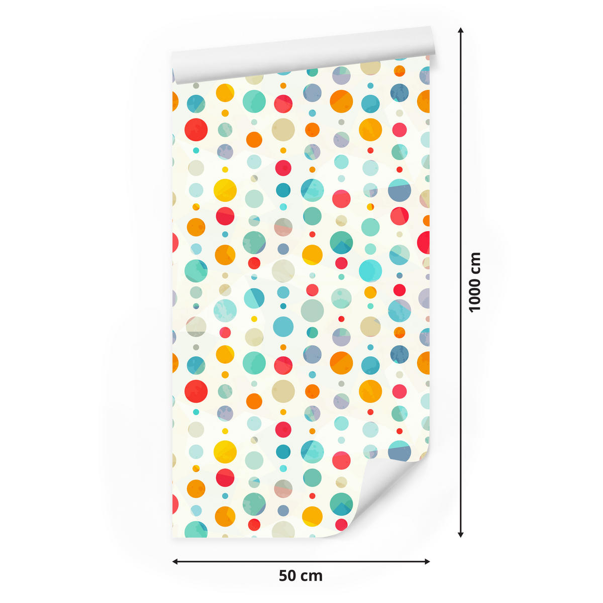 VLIESTAPETE Bunte Punkte – Bunt, Weiß – 50x1000 cm - Multicolor/Weiß, Papier (50/1000cm) - Muralo