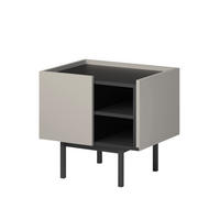 LINKER Nachttisch auf Beinen Noel 50 Kaschmir/Schwarz - Kaschmir/Schwarz, Holzwerkstoff/Metall (53/50/42cm) - mzm24