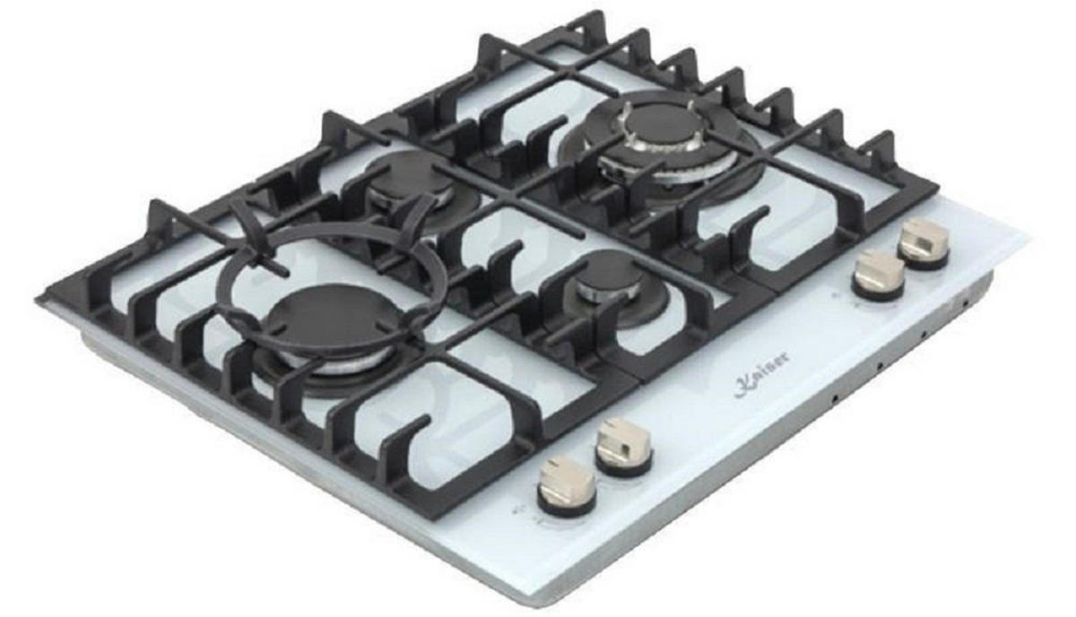ELEKTRO-EINBAU-BACKOFEN 60 cm EH 6326 W+KCG 6394 w Gas-Kochfeld 60 cm - Weiß, Metall (59.4/59.4/54.3cm) - Kaiser Küchengeräte