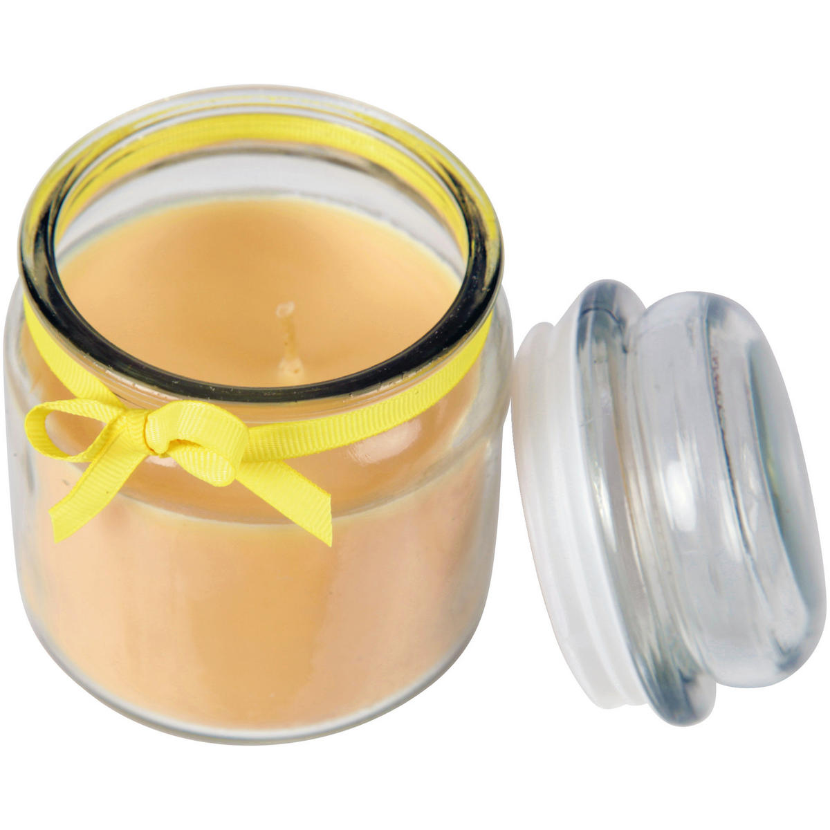DUFTKERZE im Bonbonglas mit Deckel Vanille 70h - Beige, Glas (9/13cm)