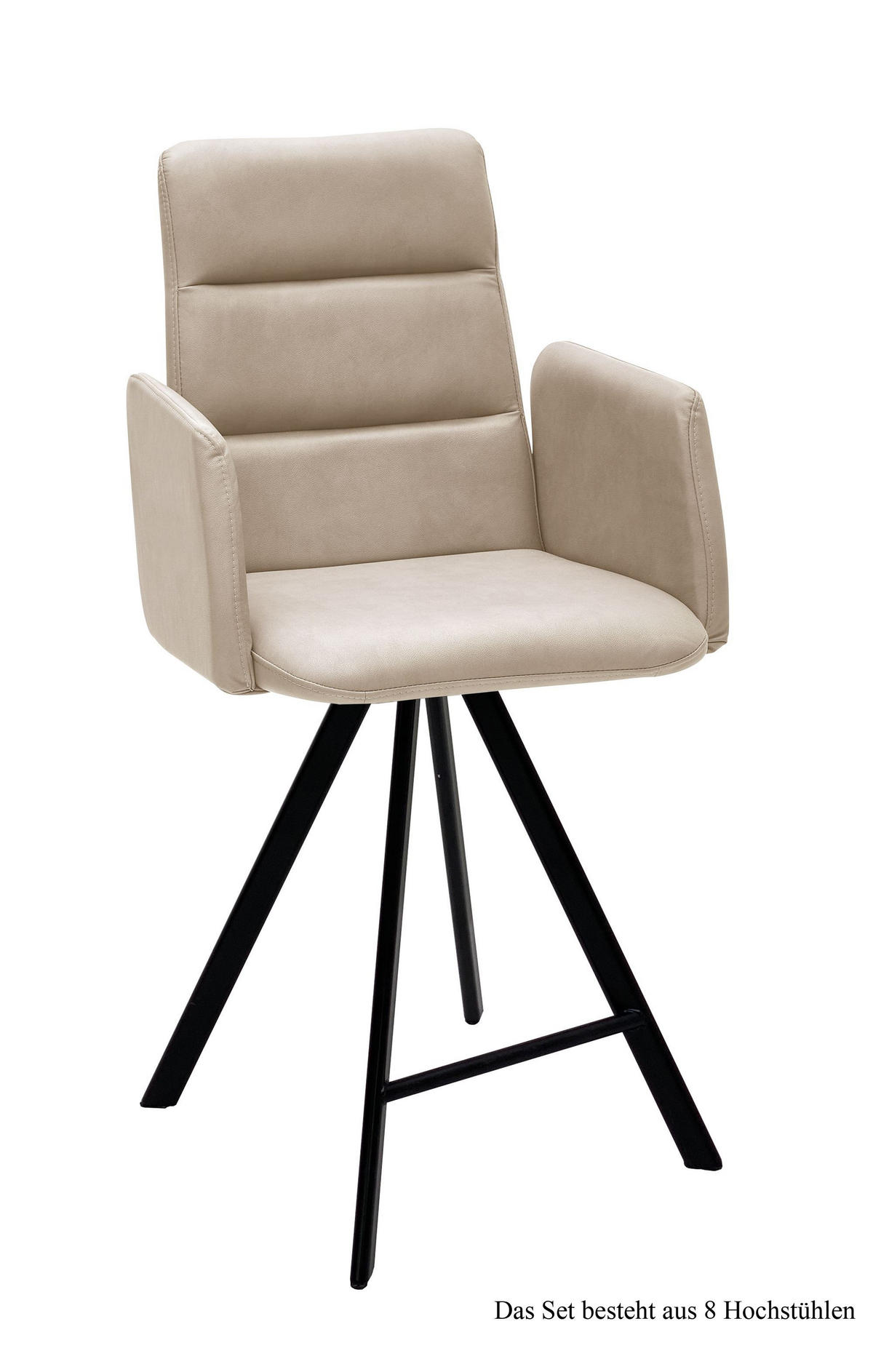 THEKENSTUHL drehbar (8er-Set) Devonna 52x109x60 Schwarz/Natur - Schwarz/Naturfarben, Kunststoff (60/109/52cm) - 58aufmkessel