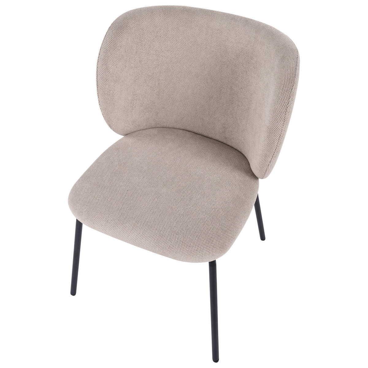 ESSZIMMERSTUHL 2er Set Stoff Taupe Calera - Taupe, Textil/Metall (56/78/60cm) - Beliani