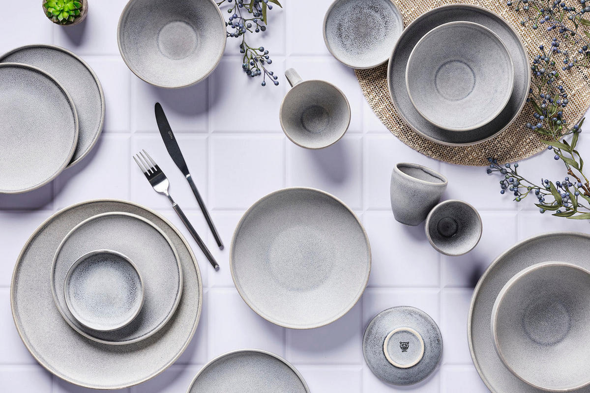 TELLER Stone Ø19cm - 6er-Set - Mondgrau - Grau, Keramik (19cm) - Björn