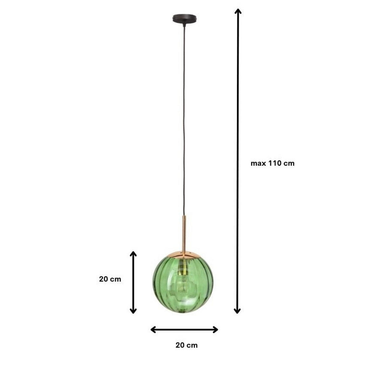 PENDELLEUCHTE Rome - Transparent/Goldfarben, Glas/Metall (20/20/110cm) - kiki design