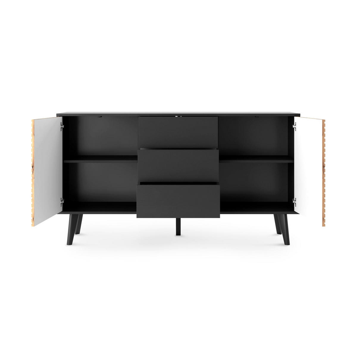KOMMODE Las - Braun, Holzwerkstoff (154/83/39cm) - Pillovely