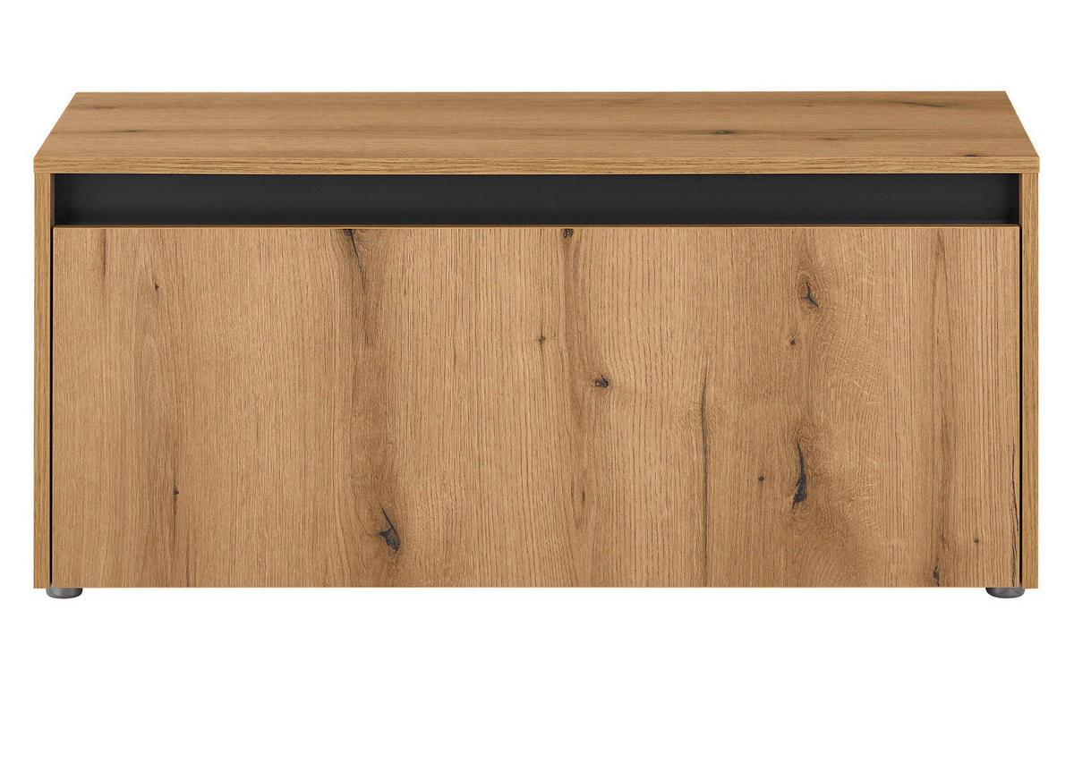 GARDEROBE Sitzbank in Evoke Eiche und grau Garderobenbank 100 cm Center - Eichefarben/Schwarz, Holzwerkstoff/Kunststoff (100/45/45cm) - Furn.Design