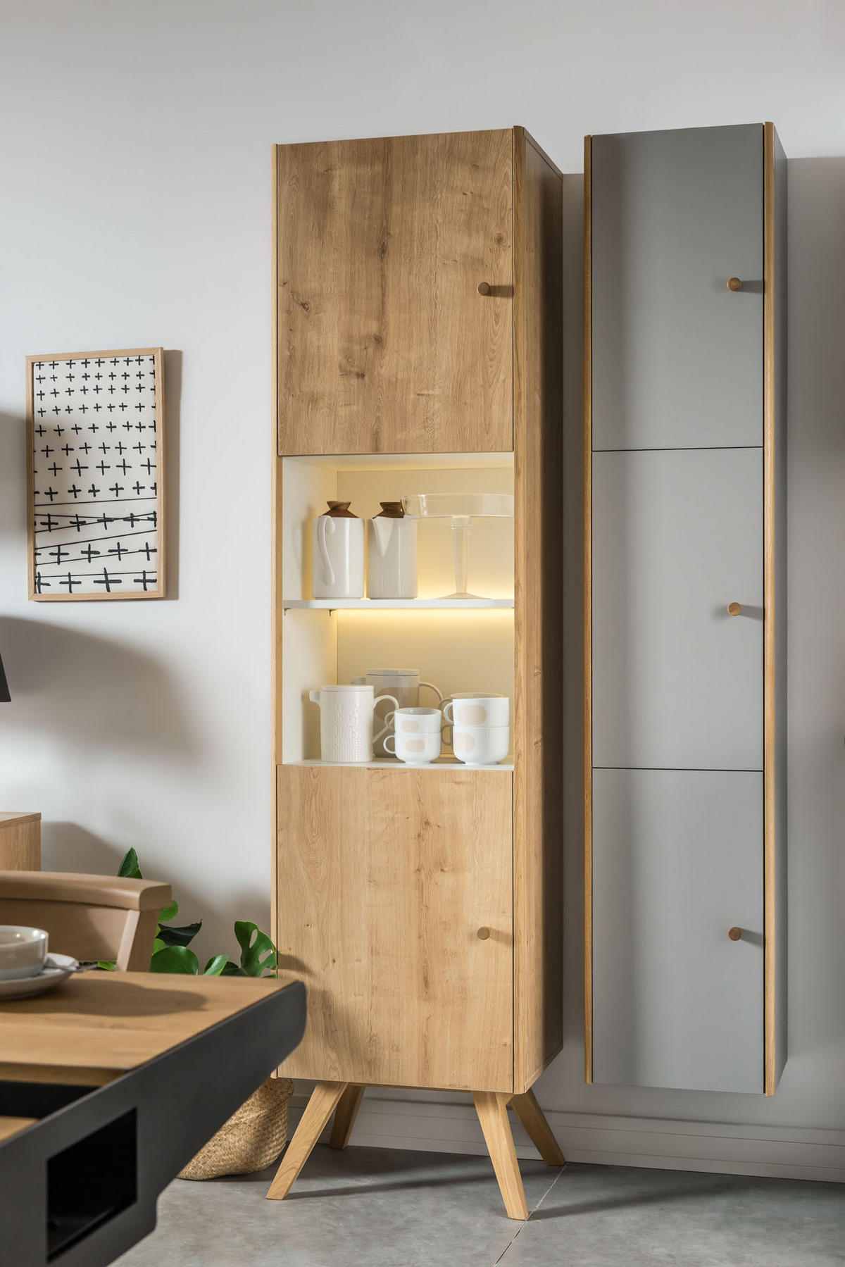 WOHNZIMMERSCHRANK NATURE - Eichefarben, Holzwerkstoff (51/208/40cm) - Vox Möbel