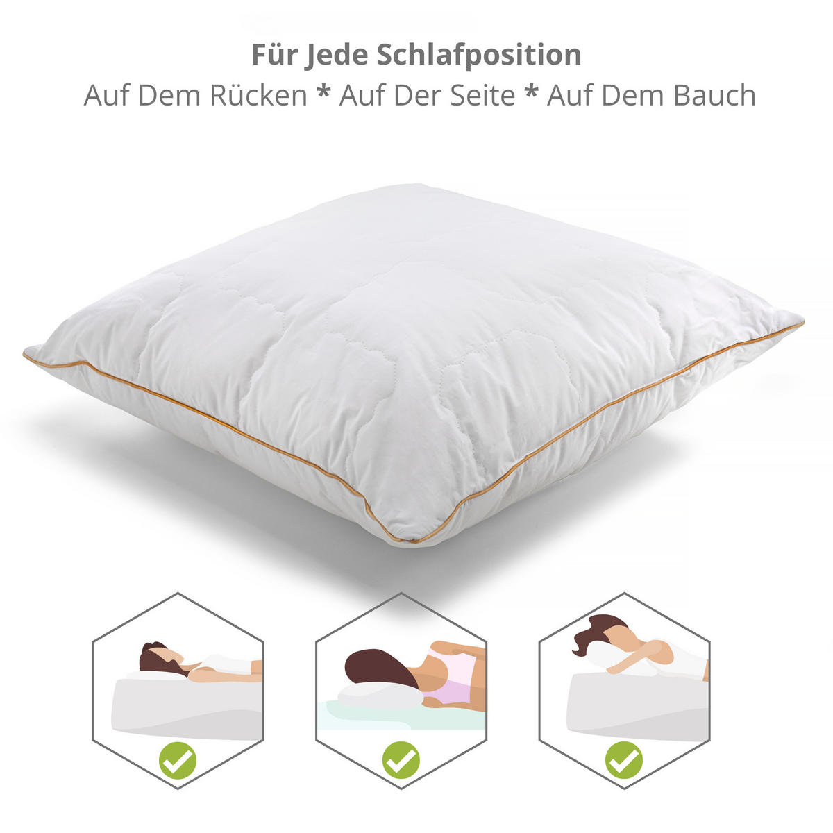 KISSEN PRIMALOFT, Daunenalternative - Weiß, Textil (60/60cm) - WOODEK
