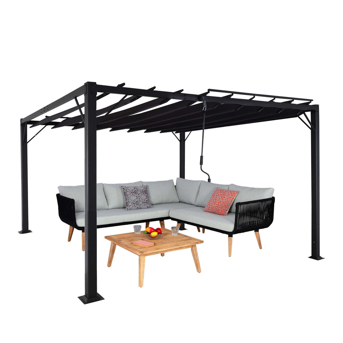 PERGOLA 213x300x300cm Anthrazit - Anthrazit, Metall (300/213/300cm) - BERLINLODGE