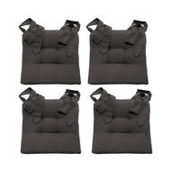 STUHLKISSEN Fino mit Schleifenband anthrazit 4er Set - Anthrazit, Textil (46/42/7cm) - Magma Heimtexx