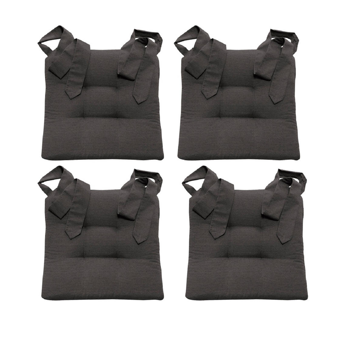 STUHLKISSEN Fino mit Schleifenband anthrazit 4er Set - Anthrazit, Textil (46/42/7cm) - Magma Heimtexx