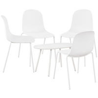 GARTENSITZGRUPPE Kunststoff Weiß (5-teilig) - Weiß, Kunststoff - CLP