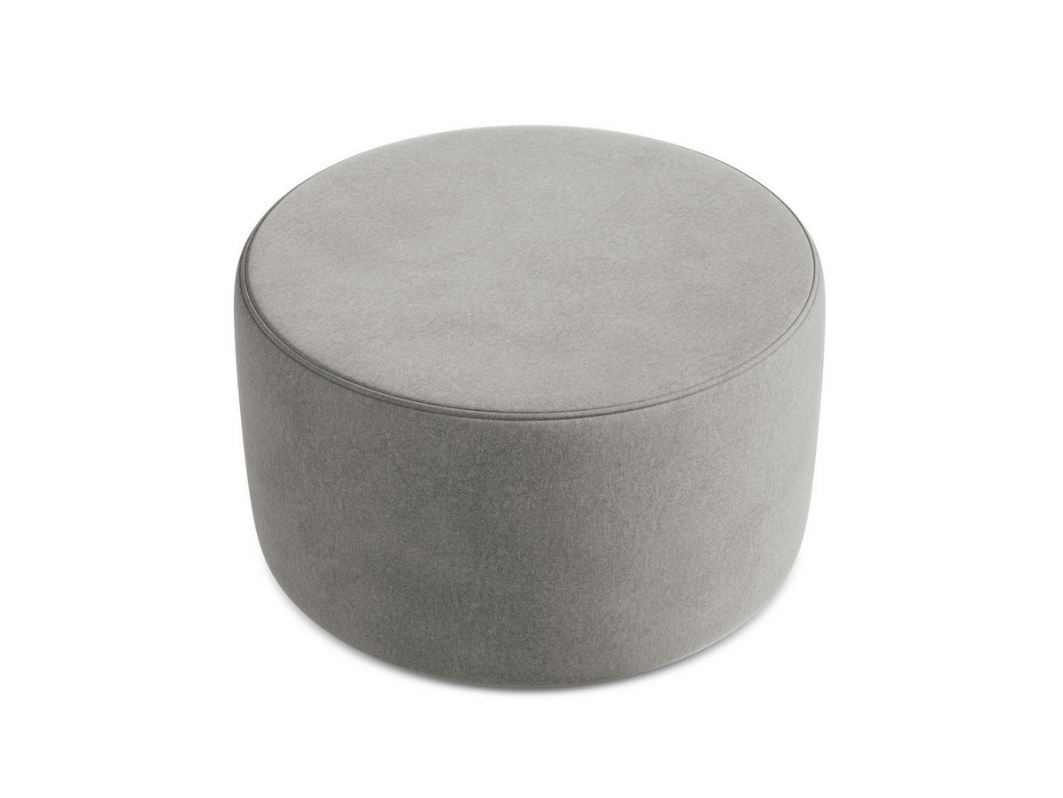 POUF Samt Stoff Grau - Schwarz/Grau, Kunststoff/Textil (81/46/81cm) - Makamii