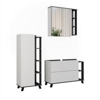 KOUPELNOVÝ NÁBYTEK Karen Antracitová/bílá - bílá/antracitová, kompozitní dřevo (100/65/35cm) - Vicco